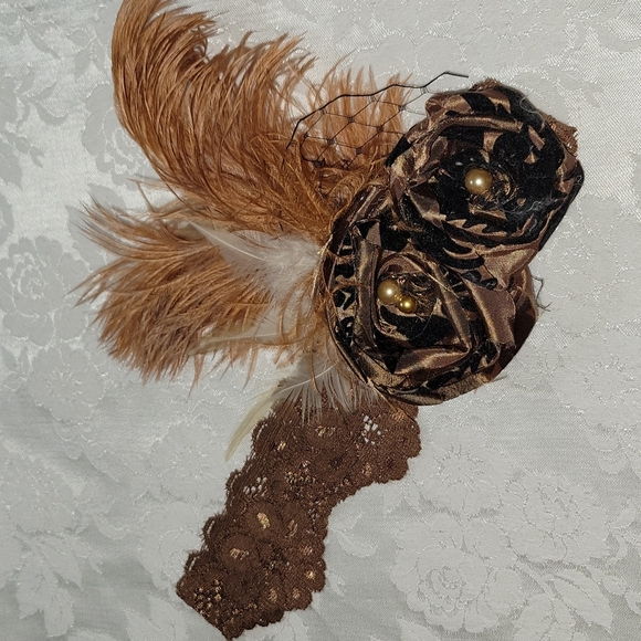 Etsy-Made Rosette Fascinator/Headband - Picture 7 of 11